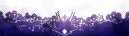 a purple lace header, facing up