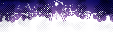 a purple lace header, facing down